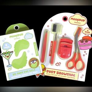MOONPOP De-Puff Eye Gels & Just Browsing Duo Set Eyes Eyebrows Gift Duo NEW NIP
